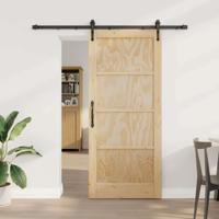 Schuifdeur met Hardware Set 78x202 cm Massief Vurenhout