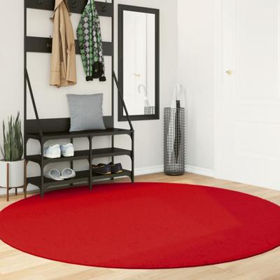 VidaXL Vloerkleed oviedo laagpolig ø 200 cm rood