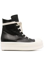 Rick Owens baskets montantes en cuir - Noir - thumbnail