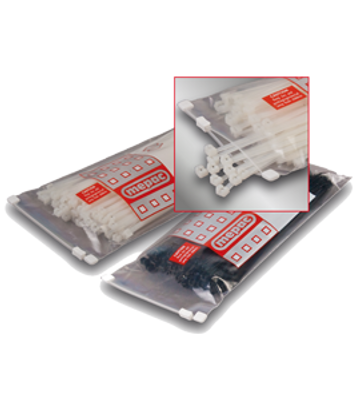 Bundelband 290x4,5mm met stalen lip transparant Mepac