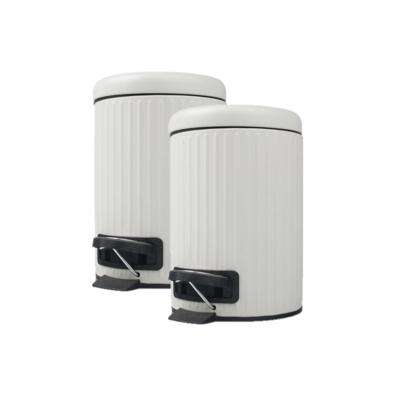 Pedaalemmer/vuilnisbak - 2x - wit - 3 liter