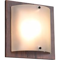LED Wandlamp - Wandverlichting - Trion Palan - E27 Fitting - 1-lichts - Vierkant - Mat Donkerbruin - Hout - thumbnail