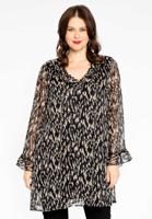 Yoek Tuniek wide bottom ruches MEDINA | Zwart | Maat 58/60