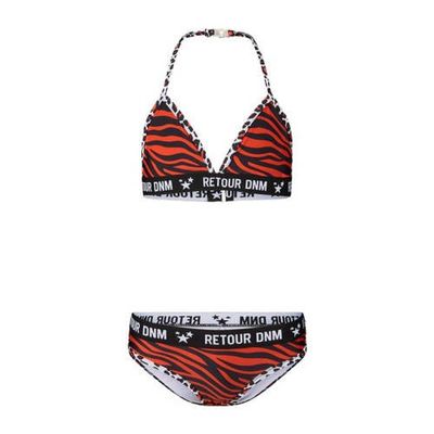 Retour Denim triangel bikini Joselyn met zebraprint rood/zwart Retour Denim triangel bikini Joselyn met zebraprint rood/zwart