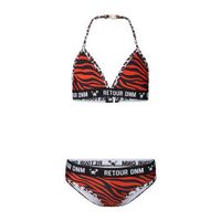 Retour Denim triangel bikini Joselyn met zebraprint rood/zwart - thumbnail