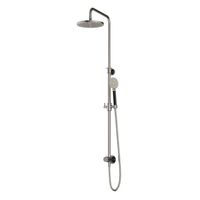 Hotbath Cobber Opbouw Regendoucheset Met Omstel, Hoofddouche 20cm En Ronde Handdouche Geborsteld Nikkel