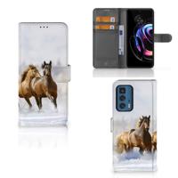 Motorola Edge 20 Pro | Telefoonhoesje | Met pasjeshouder | Paarden