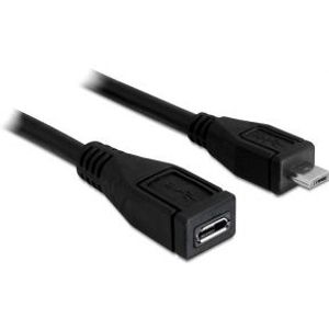 Delock 83248 Verlengkabel USB 2.0 type Micro-B male > USB 2.0 type Micro-B female 1 m