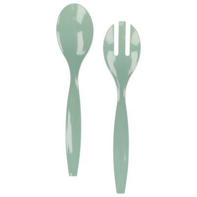 Sla bestek/couvert setje - mintgroen - kunststof - 29 cm