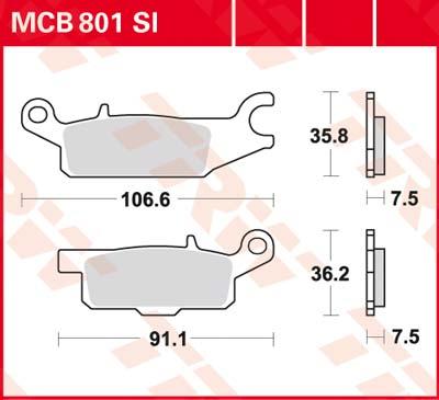TRW Remblokken, en remschoenen voor de moto, MCB801SI Sinter offroad