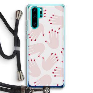 Hands pink: Huawei P30 Pro Transparant Hoesje met koord