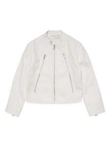 MM6 Maison Margiela Kids veste de moto à fermeture zippée - Blanc