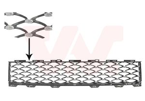 Ventilatiegrille, bumper VAN WEZEL, Inbouwplaats: Voor, u.a. fÃ¼r Abarth, Fiat