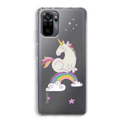 Regenboog eenhoorn: Xiaomi Redmi Note 10 Pro Transparant Hoesje