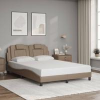 Bedframe met hoofdbord kunstleer cappuccinokleurig 120x200 cm