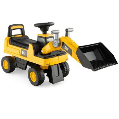 Graafmachine voor Kinderen Bulldozer Vrachtwagen met Verstelbare Bak Claxon Veilige Rugleuning & Anti-Slip Banden Geel