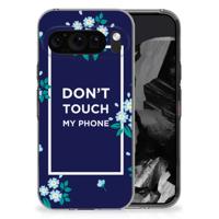 Google Pixel 9 Pro XL Silicone-hoesje Flowers Blue DTMP