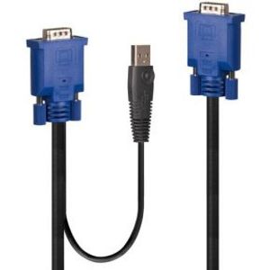 Lindy 32186 toetsenbord-video-muis (kvm) kabel Zwart, Blauw 2 m