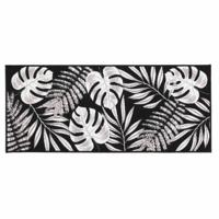 Keukenloper tapijt Palm Leaves – Wit – Zwart - 50 x 120 CM - thumbnail