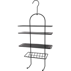 Zwart Badkamerrekje/doucherekje 55 Cm - Badkameraccessoires - Shampoo/zeep Rekje/houder