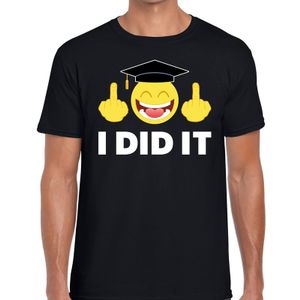 I DID IT t-shirt geslaagd / afgestudeerd zwart heren