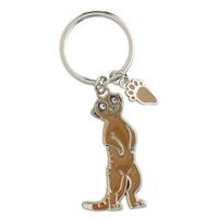 Dieren Sleutelhanger - stokstaartje - metaal - 5 cm - Dieren cadeau artikelen - stokstratjes