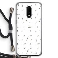 Hipster stripes: OnePlus 7 Transparant Hoesje met koord