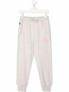 Woolrich Kids pantalon de jogging en coton biologique à taille à lien de resserrage - Gris