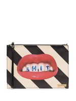 Seletti pochette rayée à imprimé graphique - Noir