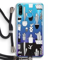 Cactusmotief: Huawei P30 Lite Transparant Hoesje met koord