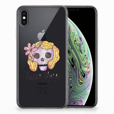 Silicone Back Case Apple iPhone Xs Max Boho Skull