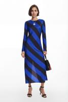 Gestreepte midi-jurk - BLUE - L