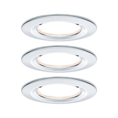 Paulmann Nova Inbouwlamp voor badkamer Set van 3 stuks 6.5 W Chroom (glanzend)