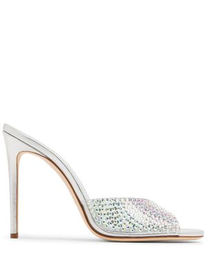 Paris Texas mules à ornements en cristal - Argent