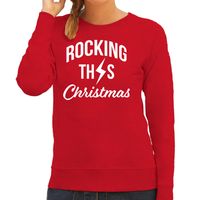 Rocking this Christmas foute Kerstsweater / Kersttrui rood voor dames 2XL  - - thumbnail