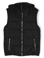 Balmain Kids gilet matelassé à logo imprimé - Noir - thumbnail