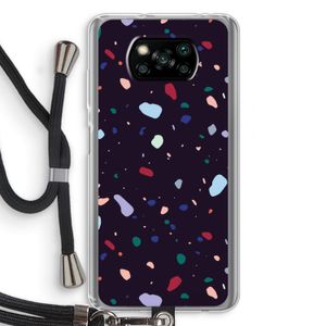 Dark Rounded Terrazzo: Xiaomi Poco X3 Pro Transparant Hoesje met koord
