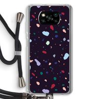 Dark Rounded Terrazzo: Xiaomi Poco X3 Pro Transparant Hoesje met koord