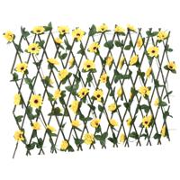 Kunstplant klimop op latwerk uittrekbaar 180x60 cm geel - thumbnail