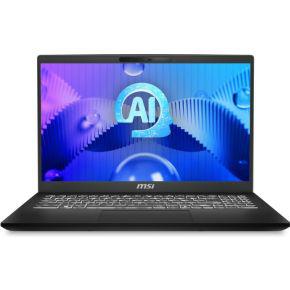 MSI Modern 15 H AI C1MG-058NL Intel Core Ultra 7 155H Laptop 39,6 cm (15.6") Full HD 32 GB DDR5-SDRAM 1 TB SSD Wi-Fi 6E (802.11ax) Windows 11 Pro Zwart