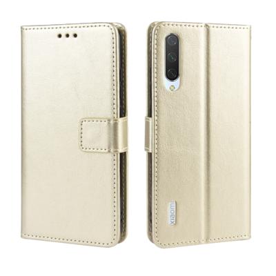 Retro Crazy Horse textuur horizontale Flip lederen draagtas voor Xiaomi CC9e/a3 met houder & kaartsleuven & fotolijstjes (goud)