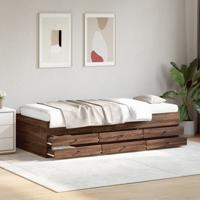 Slaapbank met lades zonder matras 75x190 cm bruin eikenkleurig