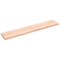 vidaXL Tafelblad 220x40x(2-6) cm onbehandeld massief eikenhout - thumbnail