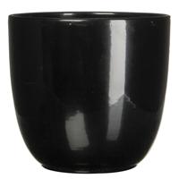 Mica Decorations Bloempot - zwart - keramiek - 22x20cm   - - thumbnail