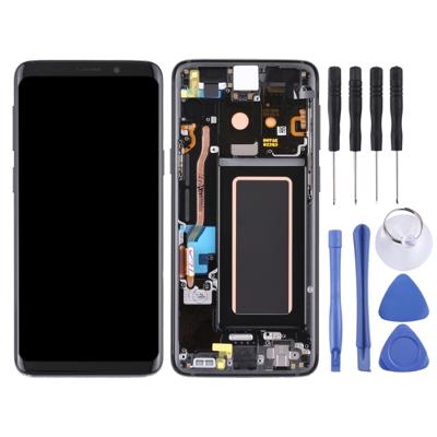 LCD-scherm en Digitizer volledige montage met Frame voor Galaxy S9 / G960F / G960F / DS / G960U / G960W / G9600(Black)