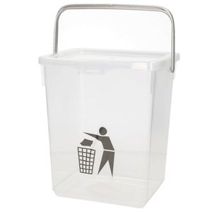 Plasticforte Gft afvalbakje voor aanrecht - 5L - klein - transparant - afsluitbaar - 20 x 17 x 23 cm - compostbakje - Pr