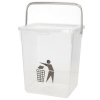 Plasticforte Gft afvalbakje voor aanrecht - 5L - klein - transparant - afsluitbaar - 20 x 17 x 23 cm - compostbakje - Pr - thumbnail
