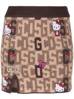 GCDS x Hello Kitty jupe en maille à motif monogrammé - Marron - thumbnail