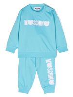 Moschino Kids survêtement en coton à patch Teddy Bear - Bleu - thumbnail