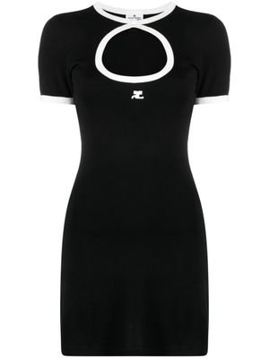 Courrèges robe courte à découpes - Noir